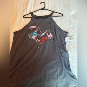Torrid Gray Tank Top with Eagle and Star Design